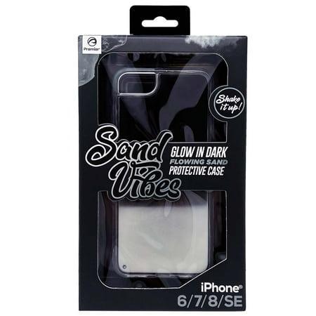 Premier Sand Vibes Glow in Dark Flowing Sand Cases iphone 6/7/8/SE Black / White